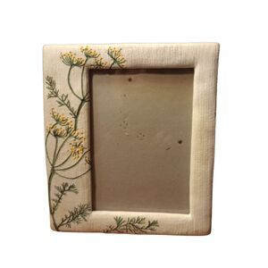 Burnes of Boston Vintage 1999 5X7  Cottage Core Ceramic Floral Picture Frame